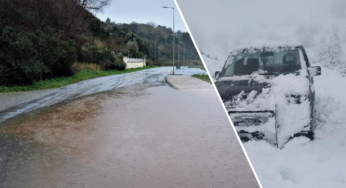 Υπερχειλίσεις χειμάρρων στα παράλια Λάρισας- Πυκνές χιονοπτώσεις στον Κίσσαβο (+φωτό+βίντεο)