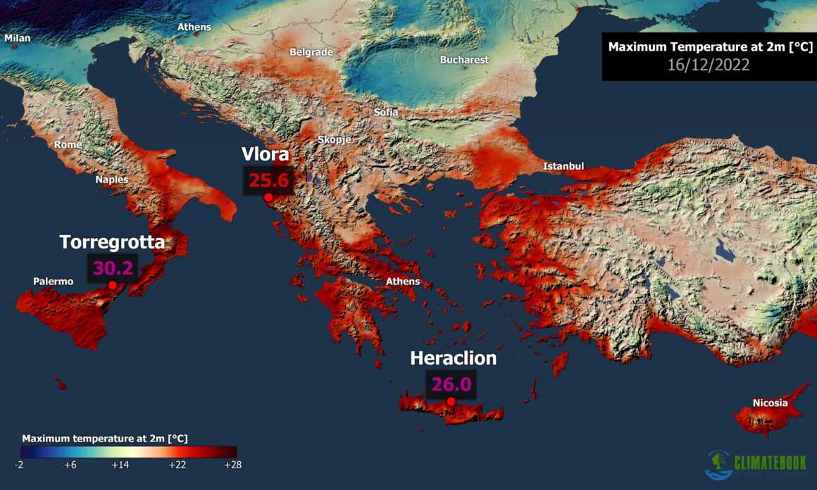 Βαλκάνια: Ρεκόρ ζέστης για Δεκέμβριο στην Αλβανία – Έως και 15°C πάνω από το μέσο όρο της εποχής