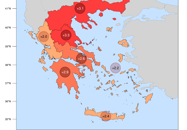 Ο πιο θερμός Απρίλιος τα τελευταία 15 χρόνια σε Θεσσαλία, Πελοπόννησο και Νησιά Αιγαίου